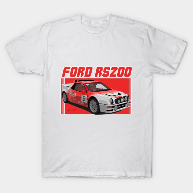 Ford RS200 Group B T-Shirt by PjesusArt